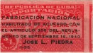 Cuba tax stamp